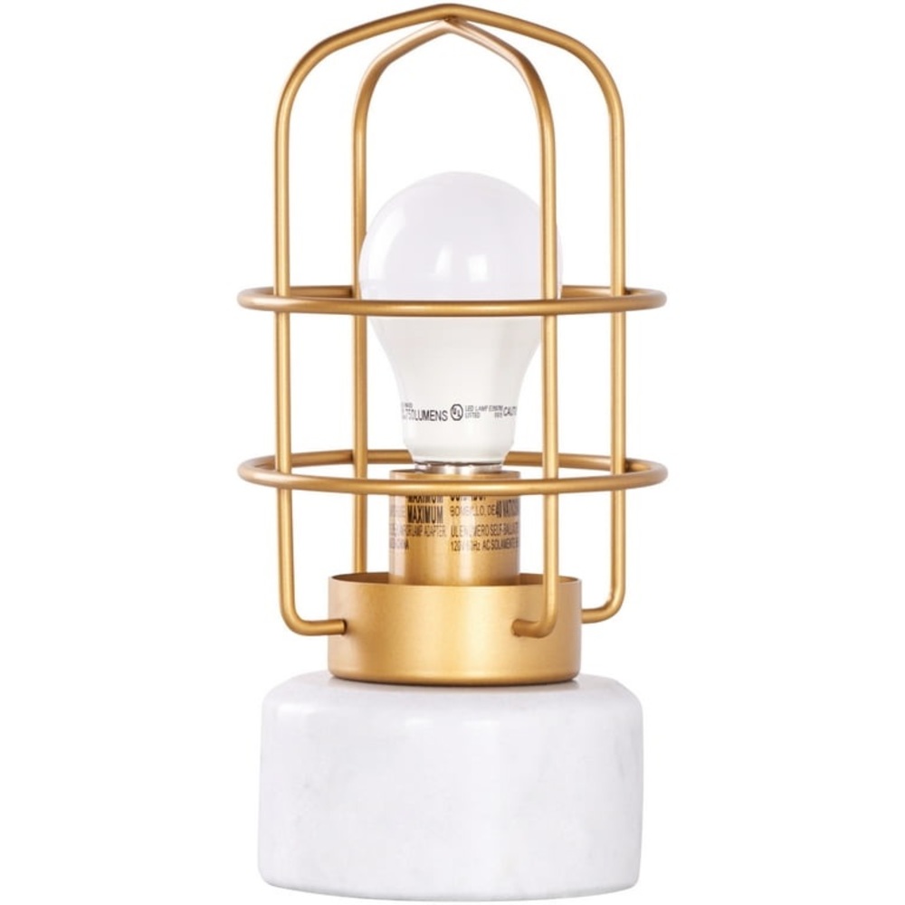 Better Homes & Gardens Brushed Brass Finish Marble Base Uplight Table Lamp